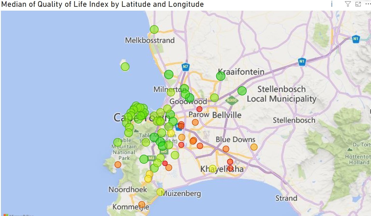 Cape Town Quality of Life Index Visualization